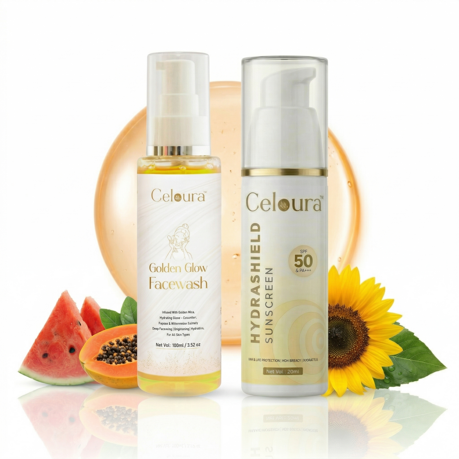Golden glow facewash &  Hydra shield sunscreen
